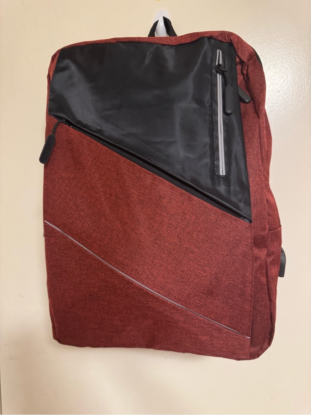 Men's Everyday Backpack in Rust Red and Black